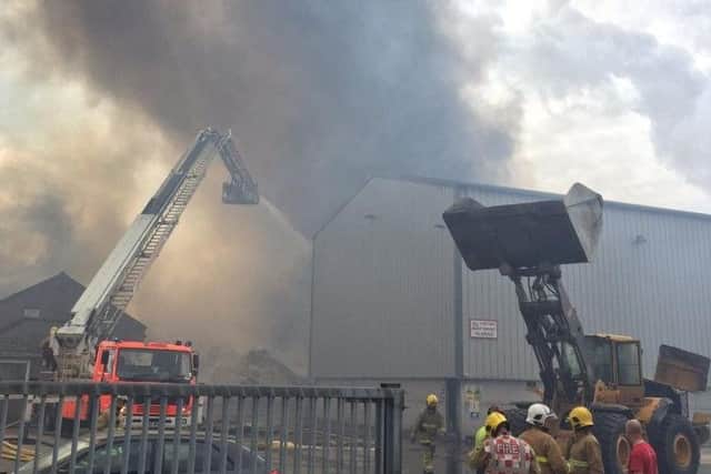 Smoke billowed across the surrounding area from the plant off Church Lane