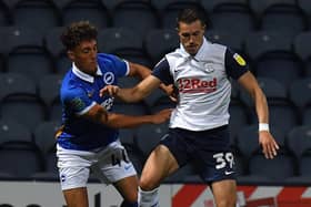 Billy Bodin in action for Preston North End against Brighton in the Carabao Cup