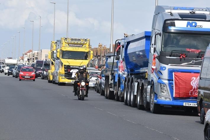 Organisers had hoped a convoy along the Promenade would attract around 100 vehicles.