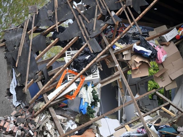 The scene of the explosion in Heysham