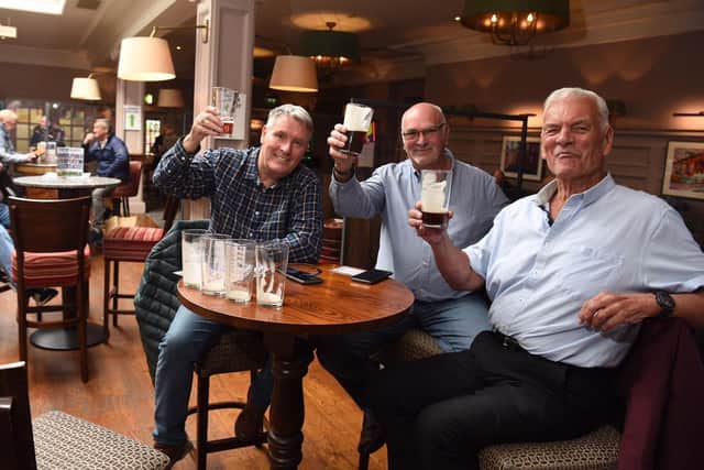 Customers enjoyed a pint at Twelve Tellers on Fishergate today as indoors reopened