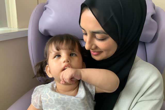 Khadijah Munshi with daughter Afiyah. Khadijah is supporting the Children's Appeal at the Royal Preston Hospital