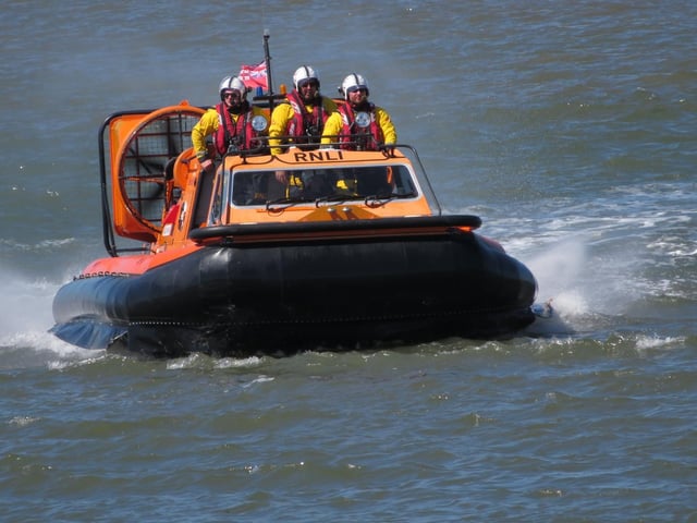The RNLI Lifeboat out in Morecambe Bay. Picture by Doris Redfern of Westgate Caravan Park