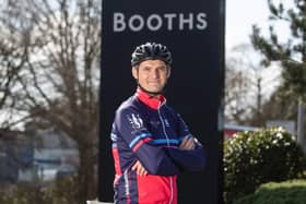 On his bike - Nigel Murray, Booths Chief Operating Officer, gearing up for the Tour O'Booths and the Tour de France route challenge (photo Paul Currie)