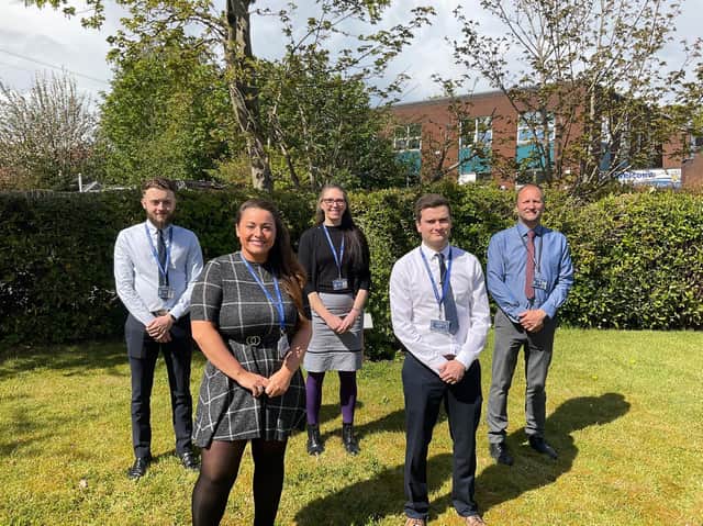 Some of Albany Academy's teachers have received months of training to help students achieve and will share this new knowledge with colleagues and in the classroom. From left to right: Damon Steele, Sarah Crompton, Louise Devlin, Lewis Eaves, Jason McNaboe.