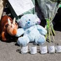 Toys and flowers left near the scene in Mallowdale Avenue in Heysham