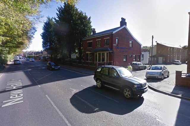 The crash happened in New Hall Lane, Preston at around midday yesterday (Tuesday, May 18), close to the junction with Mornington Road. Pic: Google