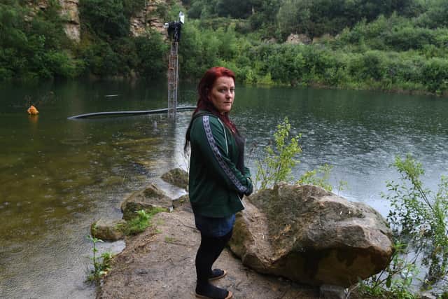Beckie Ramsay at the quarry where Dylan drowned