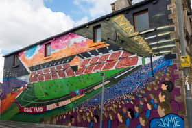 The Turf Moor mural on the side of The Turf pub in Burnley