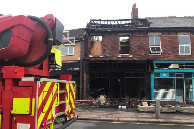 The shop has been left completely gutted by the fire