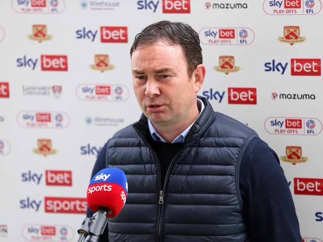 Derek Adams saw his Morecambe players reach Wembley
