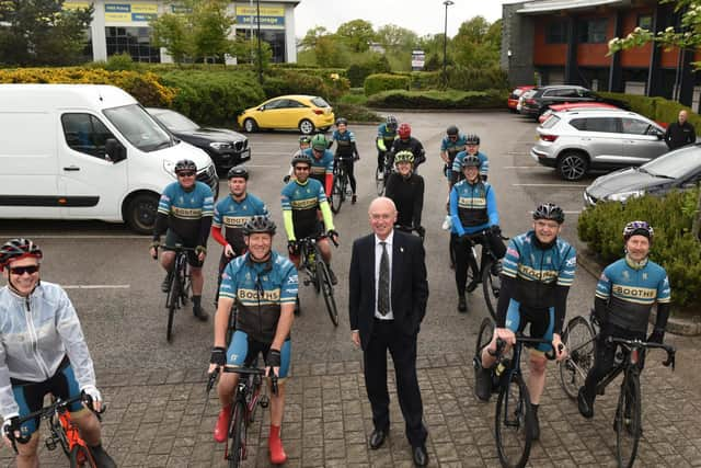 Edwin Booth (pictured centre) with the launch team for the Tour O'Booths 2021 
Photo:  Neil Cross