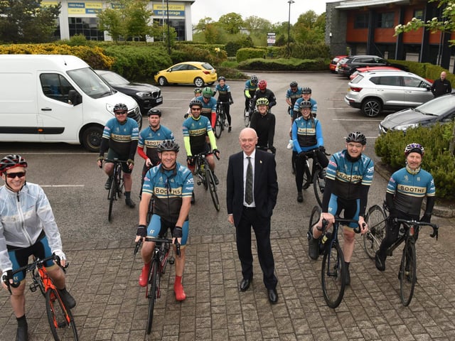 Edwin Booth (pictured centre) with the launch team for the Tour O'Booths 2021
Photo: Neil Cross