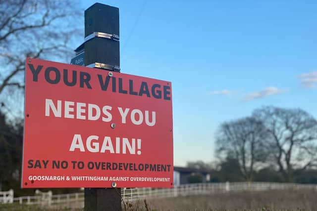 Goosnargh has been bedecked with signs opposing "overdevelopment"