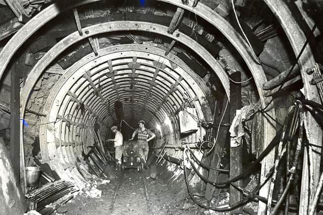 Archive photo of Haweswater Aqueduct under construction.