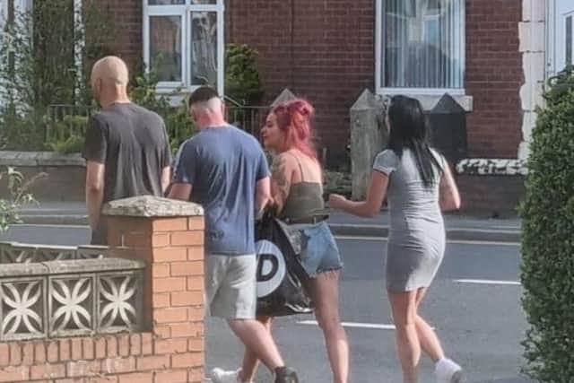 Two males and two females were seen on CCTV in the area and Lancashire Police says it would like to speak with these persons regarding this incident. Pic: Lancashire Police