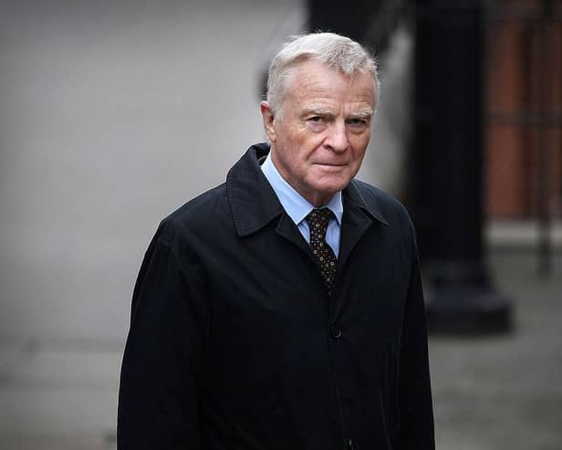 Max Mosley arrives to give evidence at The Leveson Inquiry at The Royal Courts of Justice on November 21, 2011 in London