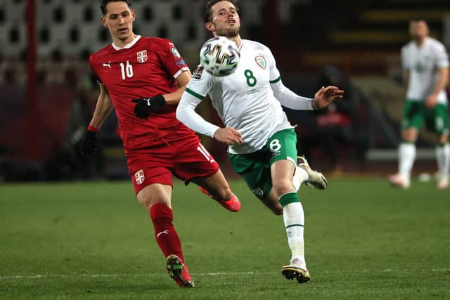 Alan Browne in action against Serbia
