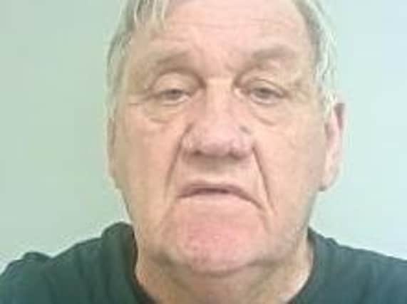 John Hartless (pictured) is described as white, 6ft tall, of heavy build with grey hair. (Credit: Lancashire Police)