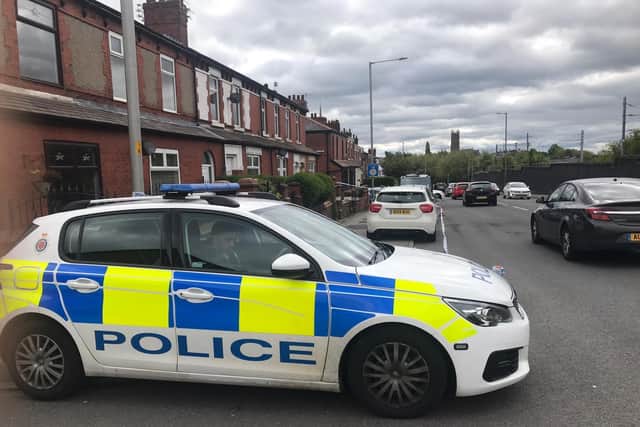 Following Saturday morning's attack, CSI teams sealed off a section of the pavement, between Kane Street and Hanbury Street, whilst a forensic examination took place