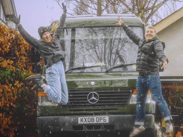Eden and Nick with their van