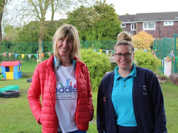 Victoria Adams (left) and Nicola Barlow, deputy manager of Toddlers Children's Nursery
