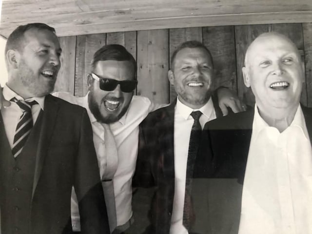 From left, brothers Paul, John Lloyd and Wayne with their dad John Fletcher