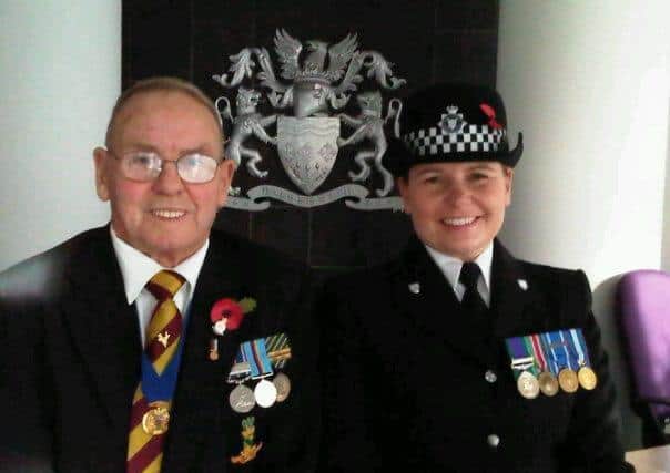 Bamber Bridge Councillor Tom Hanson with his daughter Erica, Detective Constable with West Mercia Police