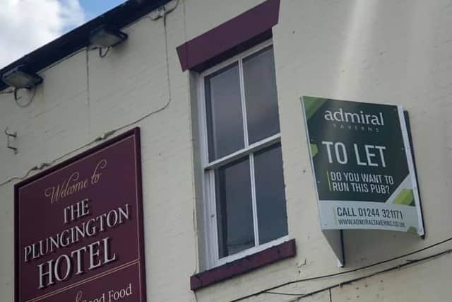 The To Let sign at the pub