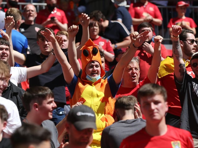 Morecambe fans at Wembley (Photo: Rob Newell/CameraSport)