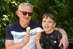 Families enjoyed ice creams in the 22C heat yesterday at Aveham Park
