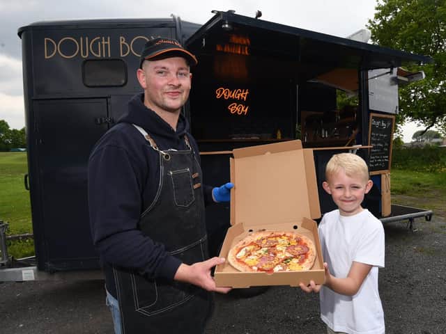 Joe Sullivan, aka Dough Boy, with competition winner Freddie Ward, 8.