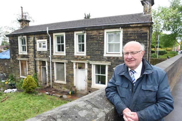 Lincoln Shields of Preston Trampower outside the former station masters house at Gamull Lane which the company has bought
