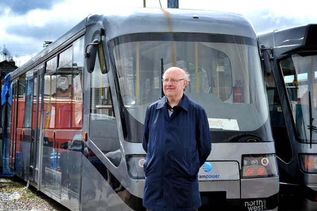 Mr Shields with one of the trams that could run on the Preston line