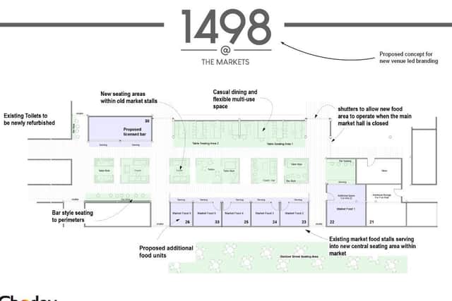 The floorplan of the proposed 1498 @ The Markets venue in Chorley