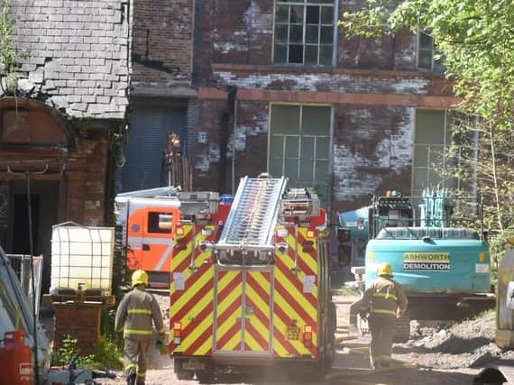 Firefighters at Cowling Mill, Chorley