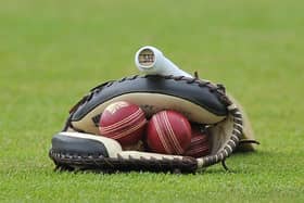 Cricket bat, ball and wicket keepers' gloves