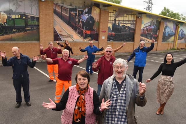 Staff and volunteers at Ribble Steam Railway & Museum celebrate the eye-catching murals and plans for the future.
