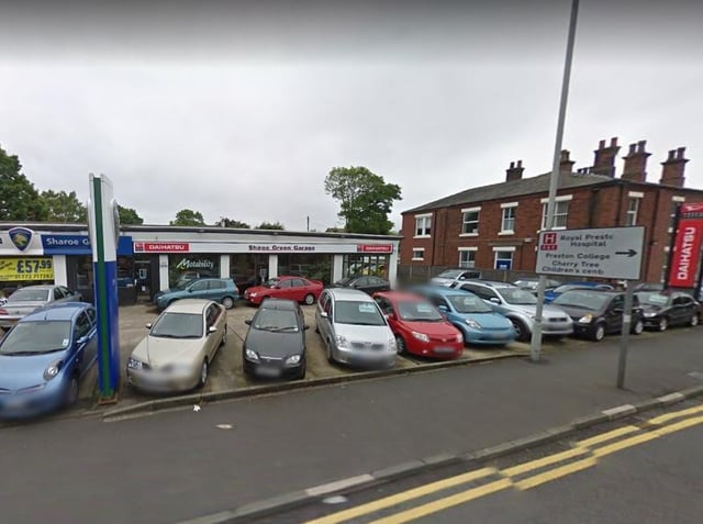 The Sharoe Green Garage site earmarked for the new convenience store.