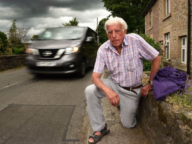 Ron Brimelow said his wife Jean was nearly killed by a car along Town Lane