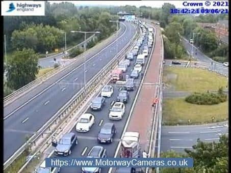 Heavy traffic has been building in the area as a result of the closure. (Credit: Highways England)