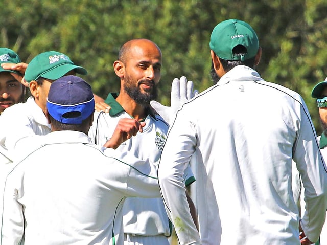 Lukman Vahaluwala (centre) will be Leyland's sub pro against Netherfield on Saturday