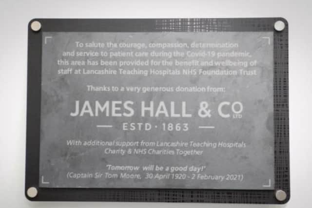 The Hall family unveiled a plaque to honour NHS heroes.