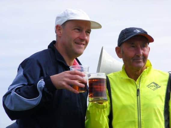 Ron Hill, right, with former Freckleton half marathon organiser Brian Porter