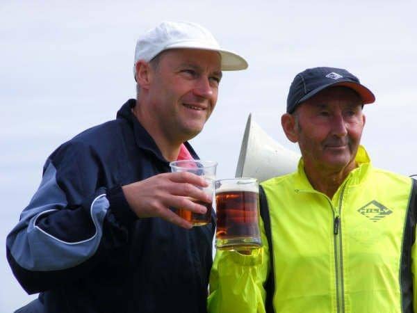 Ron Hill, right,  with former Freckleton half marathon organiser Brian Porter