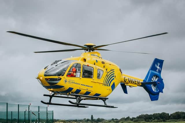 Air ambulance lands in Clitheroe
