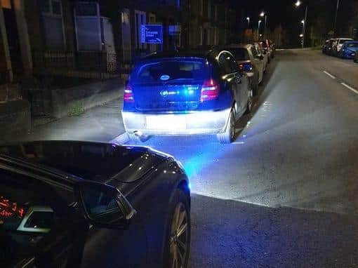 The BMW pulled over by police in Colne. (Credit: Lancashire Police)