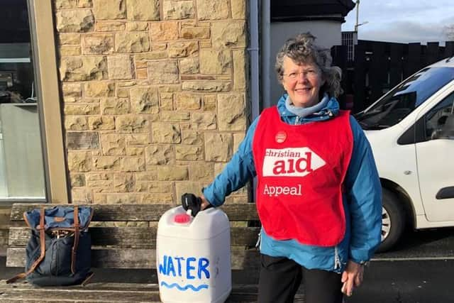 Clare Hyde pictured on a previous fundraising walk