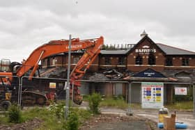 Demolition work begins at the derelict Baffito's restaurant at Preston Docks.