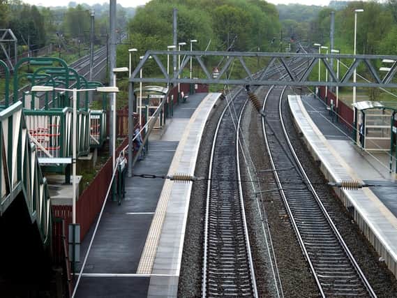 The railway line at Euxton
